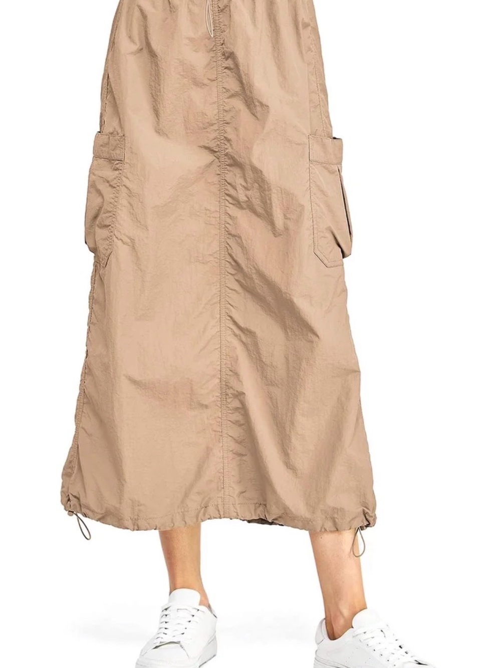 Love Tree Beige Midi Cargo Skirt